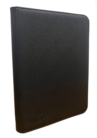 ANDES PROTECTION - 9 POCKET LEATHER CARD BINDER - BLACK