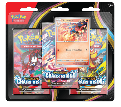 POKEMON TCG MEGA EVOLUTION - CHAOS RISING - 3-PACK BLISTER (INGLES)